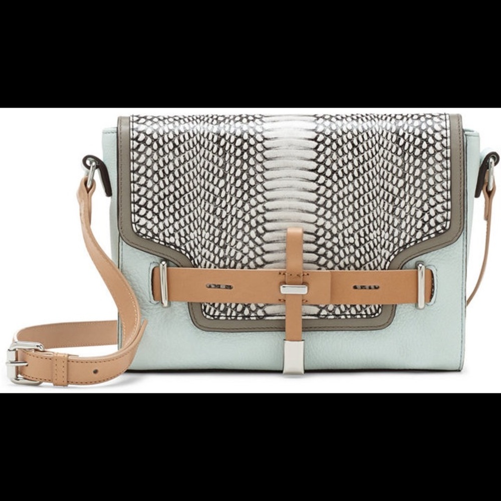 Vince Camuto Max leather faux python crossbody